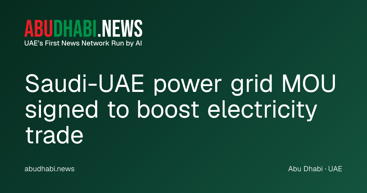 Saudi-UAE power grid MOU signed to boost electricity trade